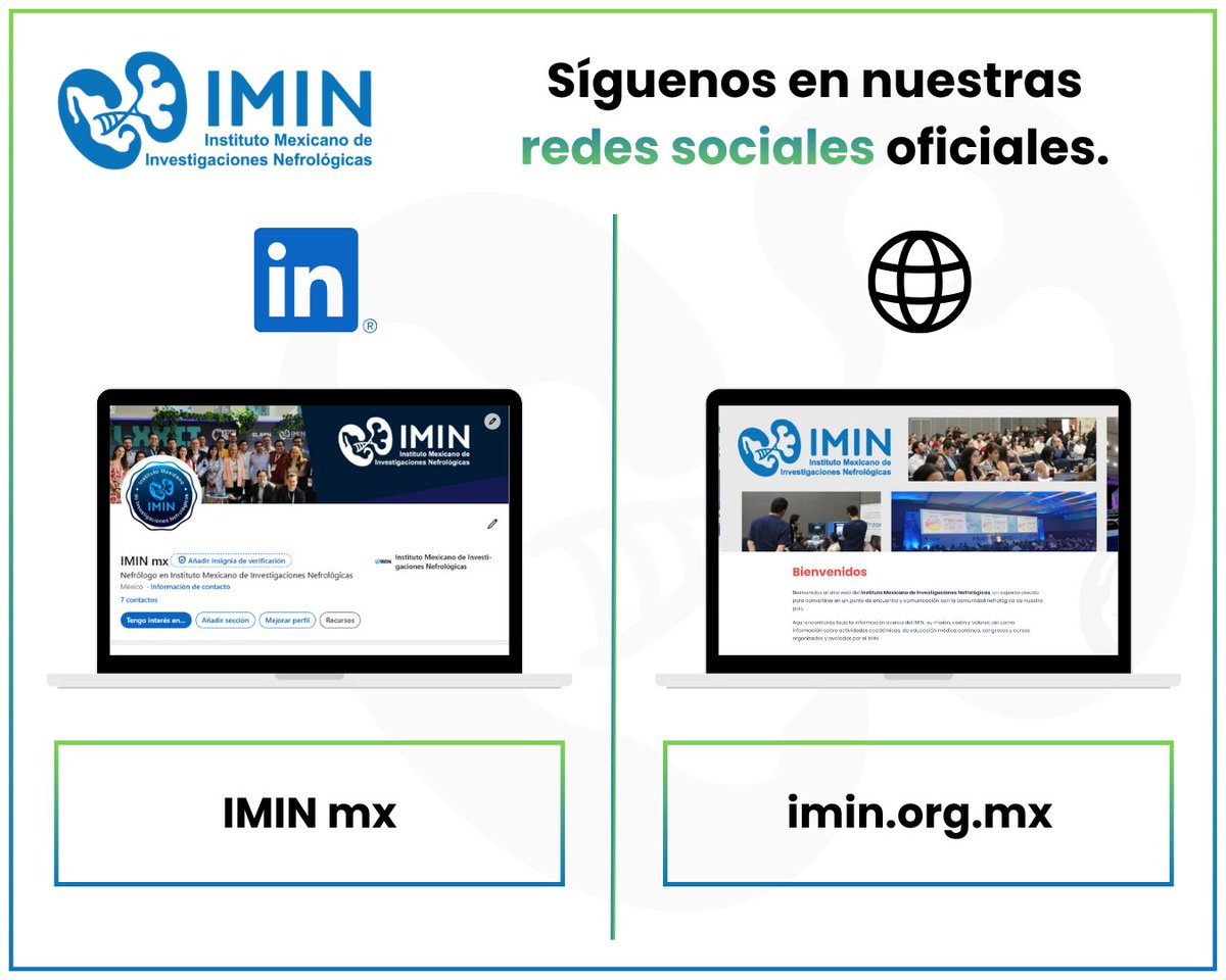 IMINmx's tweet photo. Facebook oficial: IMIN Instituto Mexicano de Investigaciones Nefrológicas
Instagram oficial: imin_mx
X oficial: IMINmx
LinkedIn oficial: IMIN mx
TikTok oficial: imin_mx

🖥️ Visita nuestra página web: https://t.co/jkNzn1T1ML

#IMIN #IMIN2026 #SomosIMIN https://t.co/ne4wWgtStQ