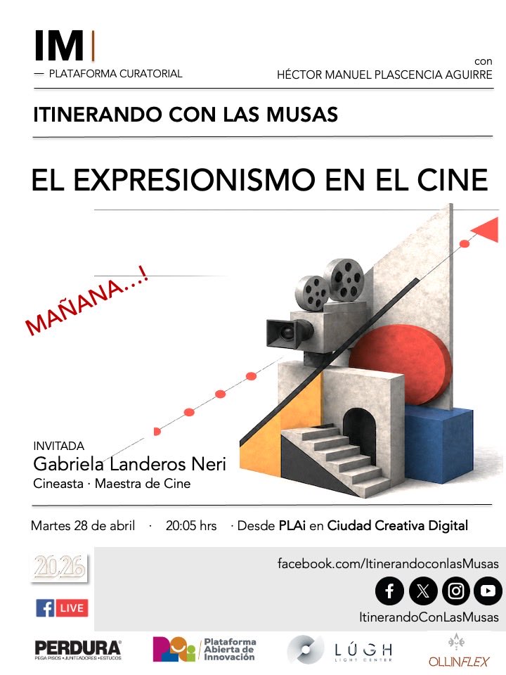 ItinerandoMusas's tweet image. Acompáñanos mañana…! 
#itinerandoconlasmusas #museos #museum #arte #art #cultura #arquitectura #architecture #Jalisco #arqueologia #archeology #paleontología #cine #expresionismo #cineasta #Perdura #PLAi #Lugh #ollinflex #Guadalajara