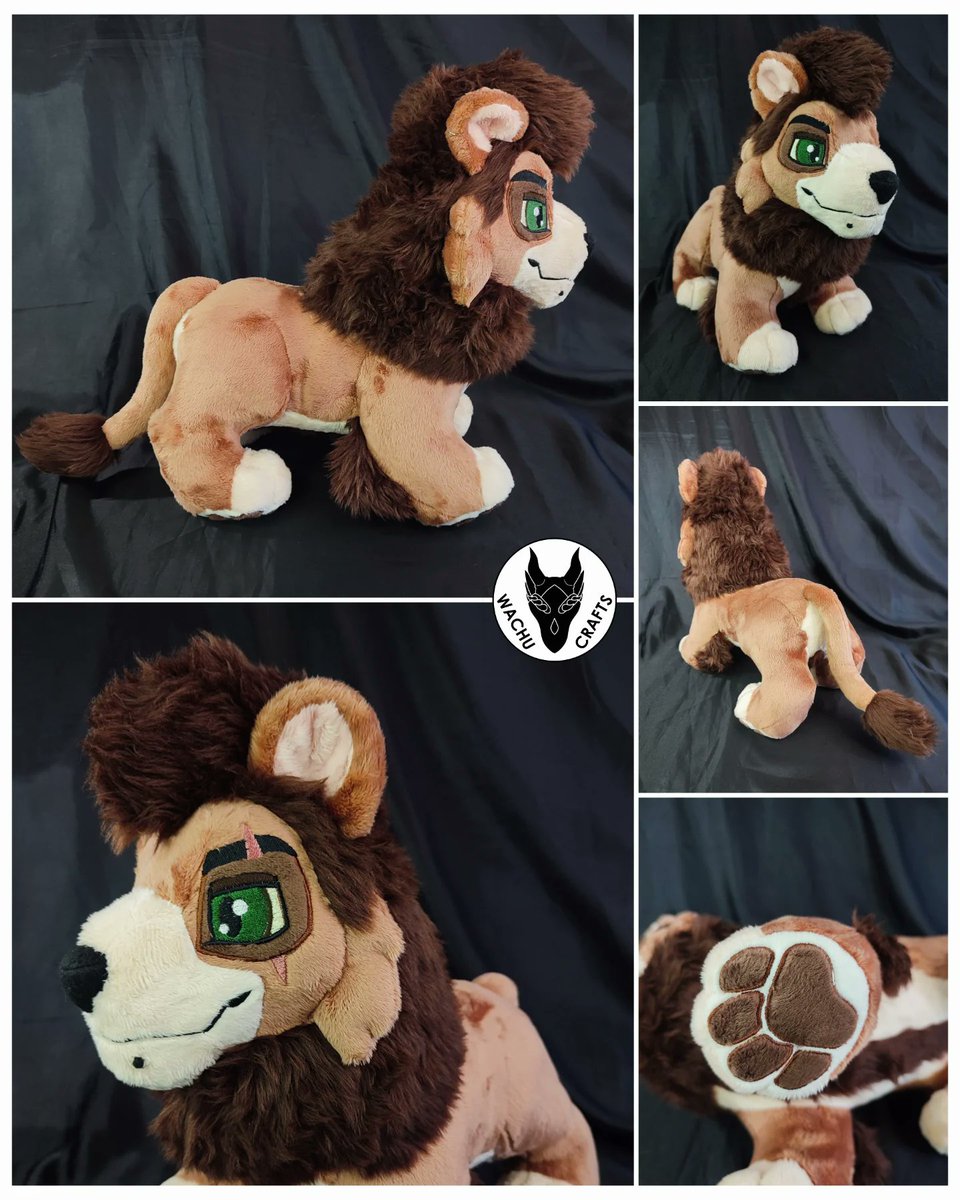 WachuCrafts's tweet image. Plushie for @DerrickFinner 
30cm quad plushie made with minky and fur 

#plush #furry