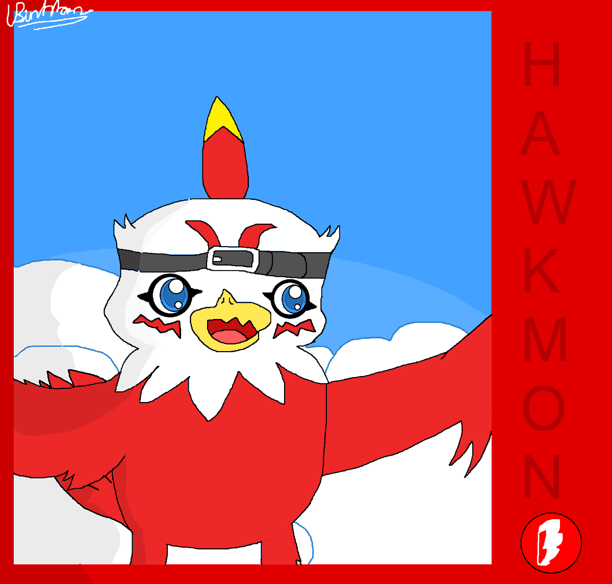 UmairYoKaiMon's tweet image. I made 225th drawing of the first drawing of Digimon is Hawkmon and he's a Bald Eagle like Digimon and he's red.
#Digimon #Toei_Animation #Bandai #Digital_Art #Avian #Bald_Eagle
