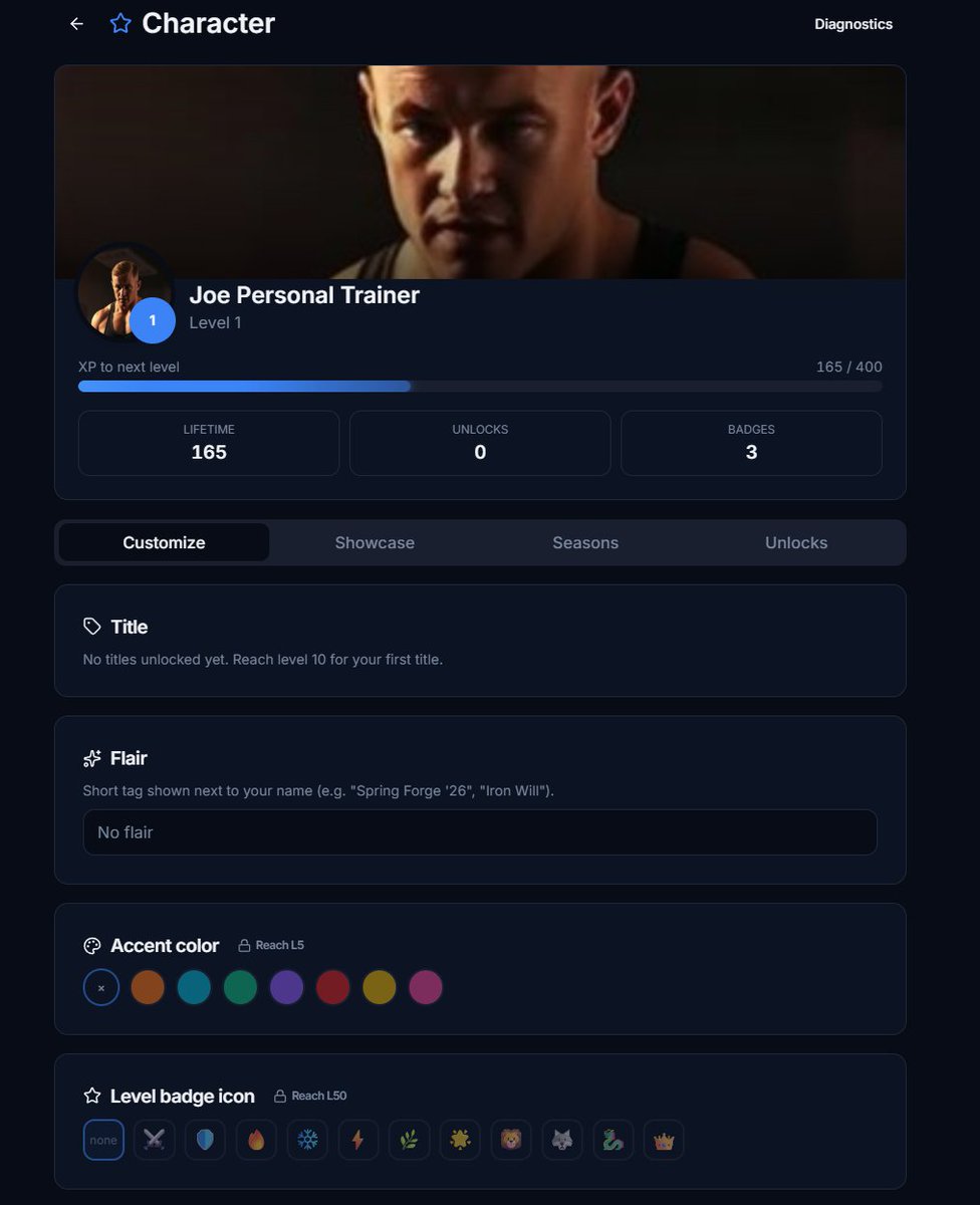 Yeehbee's tweet image. Full #gamification where you earn exp for everything. Level up, earn badges, perks, rewards
#ai #fitness #health #app #webapp #gym #workouts