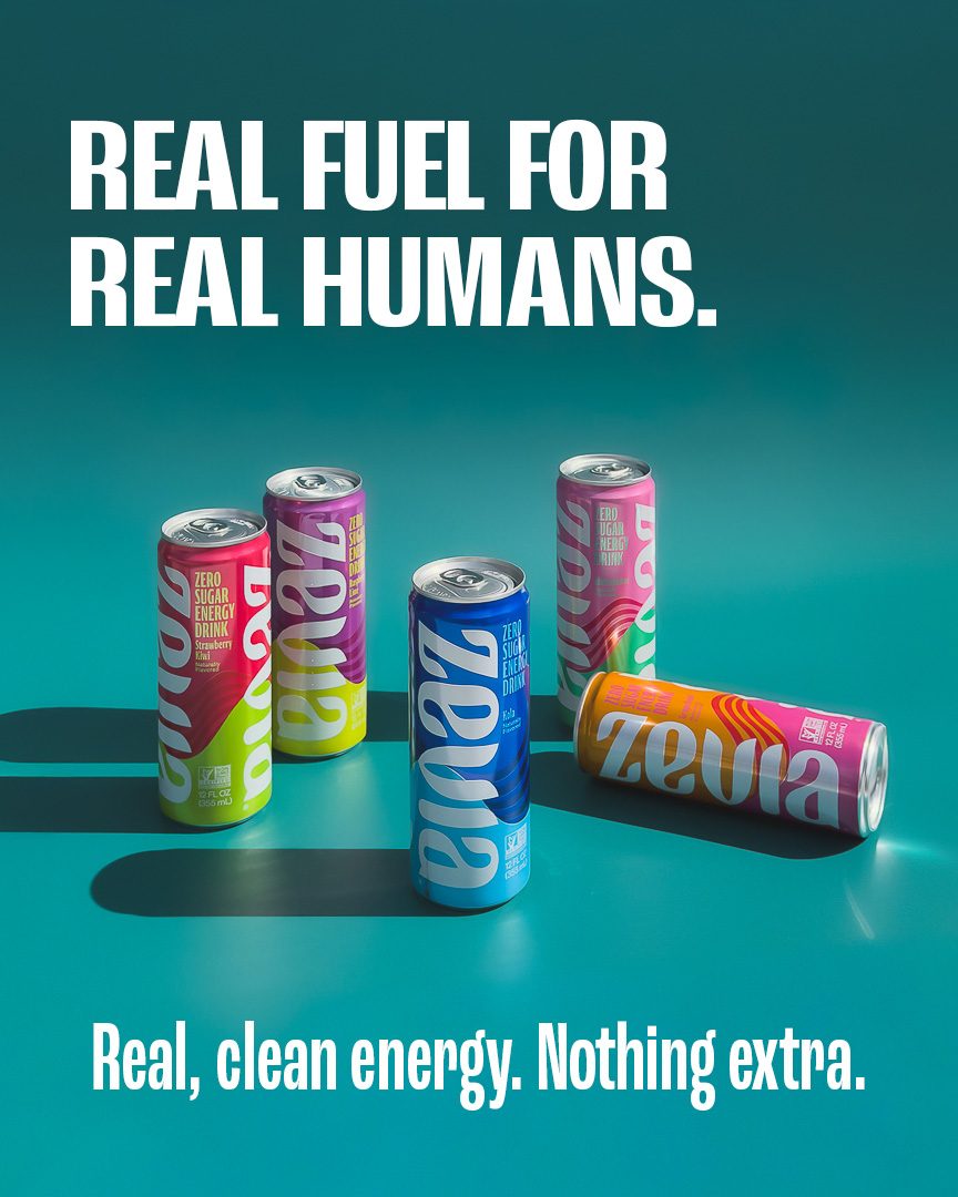 Zevia's tweet photo. 🚨 Plot twist: Zevia makes energy drinks too. And yes, they're just as clean as our soda. No sugar, no fake stuff. Just energy. https://t.co/uTZbmpr1M9