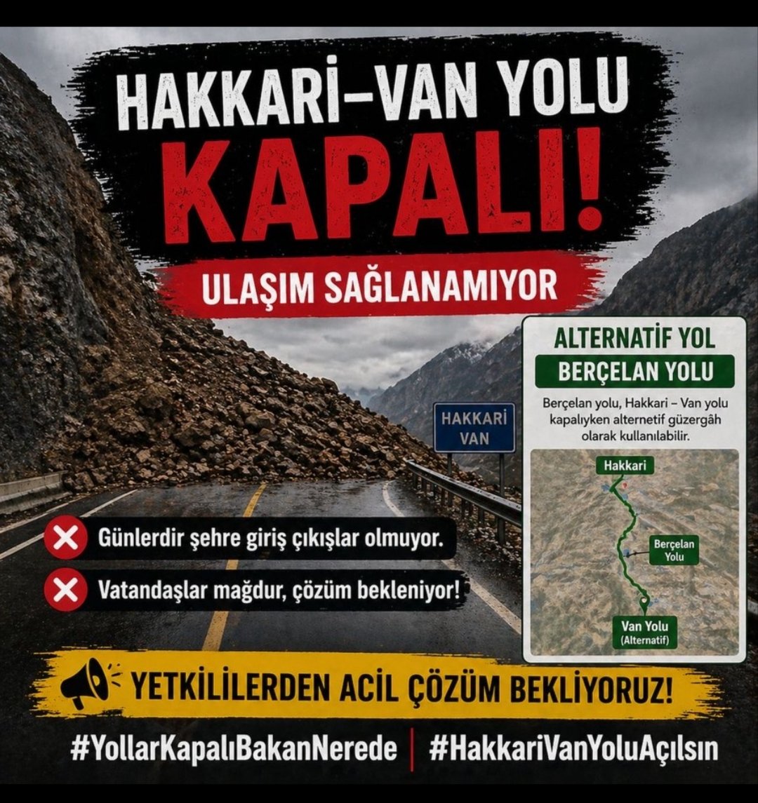 dream_bedy's tweet photo. Hakkari–Van karayolu tam 15 gündür kapalı. Sadece bir yol değil, bir ilin dünyayla bağlantısı kesilmiş durumda. 
#HakkariVanYoluAçılsın 
@a_uraloglu @UABakanligi @KarayollariGM https://t.co/yuTwbxd6Fk