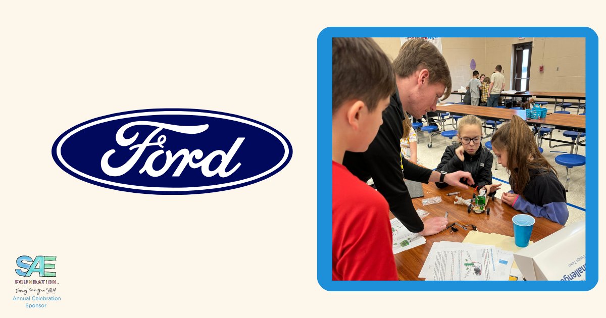 FoundationSAE's tweet image. A special thank you to @Ford! For nearly 40 years, Ford has been more than a sponsor—they’ve been a true partner. We’re thrilled to continue this collaboration!
#STEMEducation #SAEFoundation40 #STEMforkids #EngineersForGood