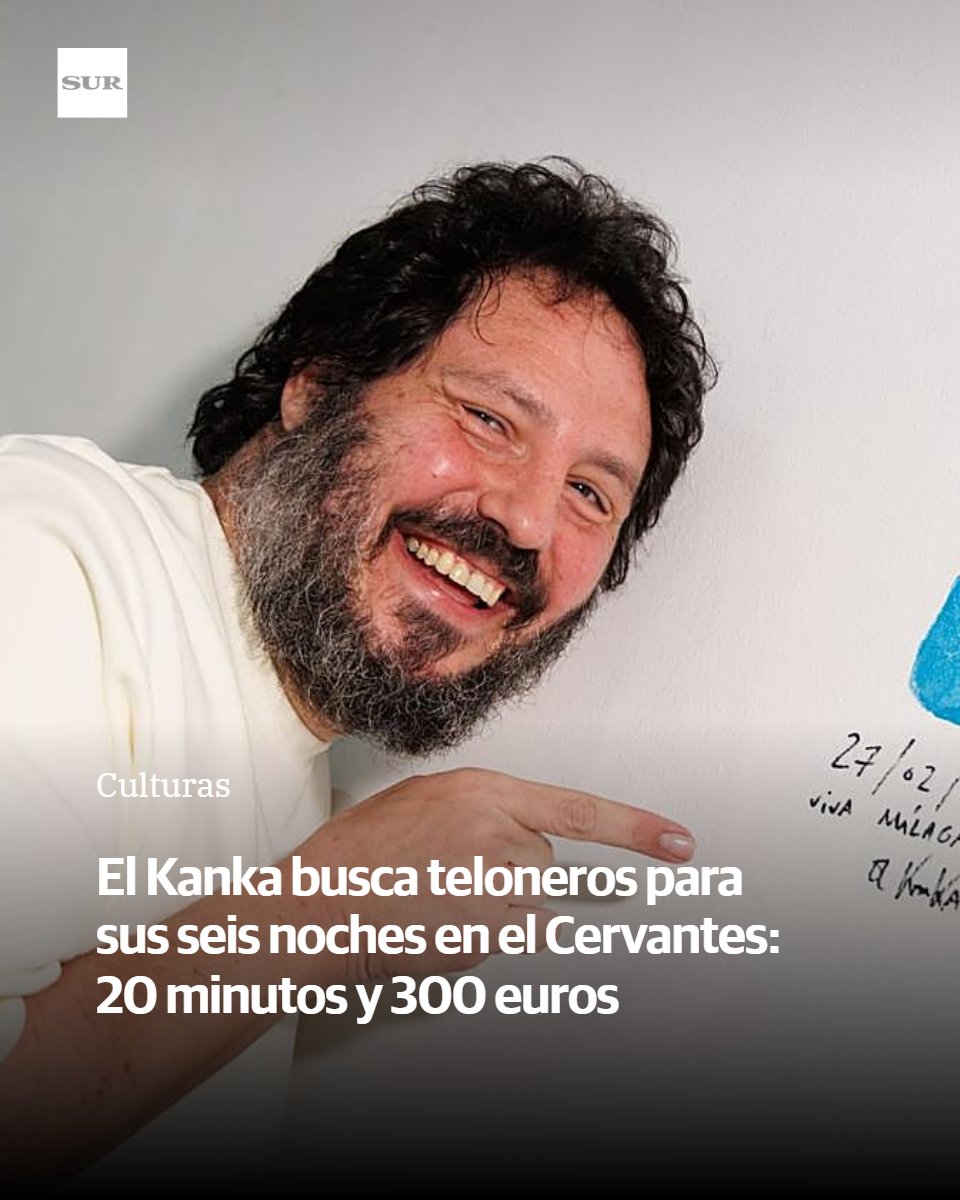 DiarioSUR's tweet photo. El Kanka busca teloneros para sus seis noches en el Cervantes: 20 minutos y 300 euros. El cantante malagueño anuncia que se abrirá un proceso para seleccionar a seis artistas o grupos que actúen como antesala a sus conciertos en junio. https://t.co/OYmTGN30dg