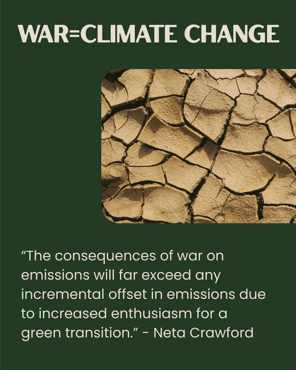 cagreens1's tweet image. Neta Crawford co-founder &amp;amp; co-director of the Costs of War project at Brown University has a great point - but should it really take a global war for everyone to realize what enviroementalists and Greens have been saying for 4 decades? 
#costsofwarproject 
#Ecocide
#climatechange