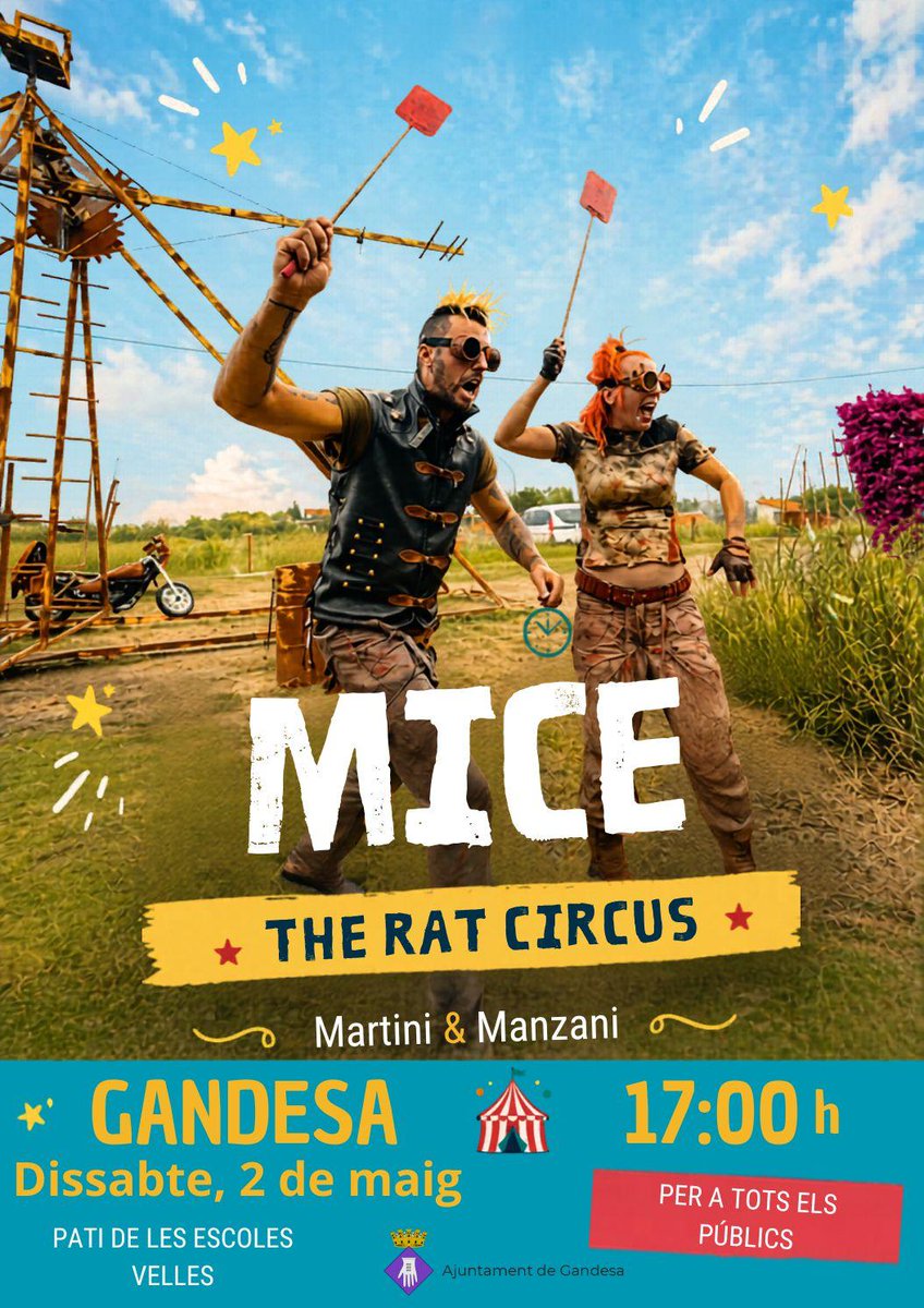 canalte's tweet image. 🗓 #AGENDA 𝗦𝗲 𝗙𝗮 𝗦𝗮𝗯𝗲𝗿 | 📍 #Gandesa 🗓 MICE – The Rat Circus a Gandesa. 🙋‍♀️
Aquest dissabte, 2 de maig, la localitat de Gandesa es prepara per a una jornada plena de diversió i cultura al carrer. El Pati de les ...
is.gd/QQc4ql