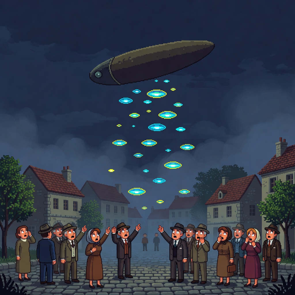 ufocryptocoin's tweet image. Witnesses in Oloron Shocked by UFO 🤯

On October 17, 1952, a cigar-shaped object released luminous discs in the sky 🛸

This incident involved multiple credible reports, intriguing the world 🌍

The mystery deepens with such vivid accounts 🤷

#UFO #Alien