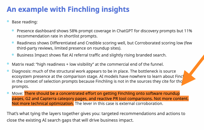CyrusShepard's tweet photo. If you want to audit your website for AI opportunities, @aleyda's "3-Layer Framework" shows you exactly where to invest:

1) Presence
2) Readiness
3) Business Impact

Terrific case study showing she needed more PR > Content, Tech SEO - perfect to show execs+lead company efforts. https://t.co/aAVbo8LrYw