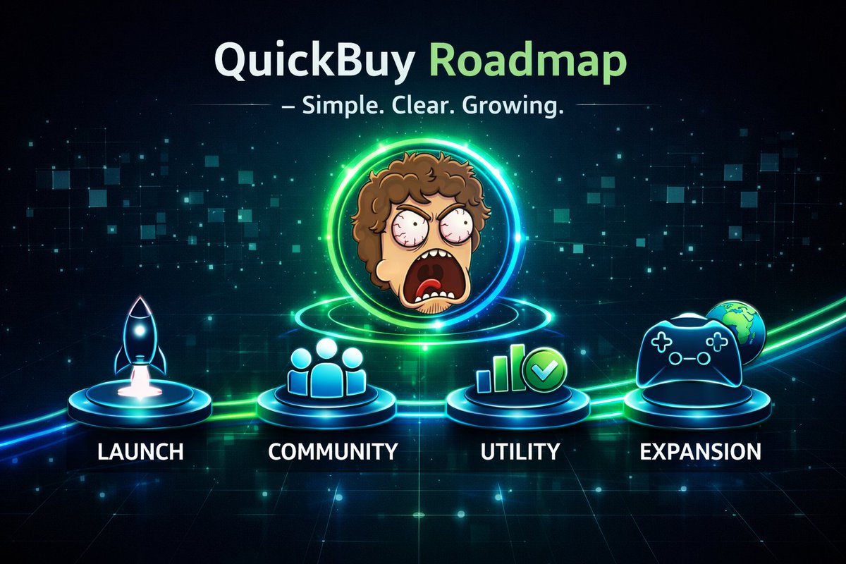 Martinoweb3's tweet photo. 1/6
$QuickBuy’s roadmap is simple: start strong, grow the community, and add more value step by step. It is not trying to do everything at once.
@quickbuymeme #QUICKBUY #CryptoRoadmap #Web3Projects #SolanaEcosystem https://t.co/6c00NHmmLE