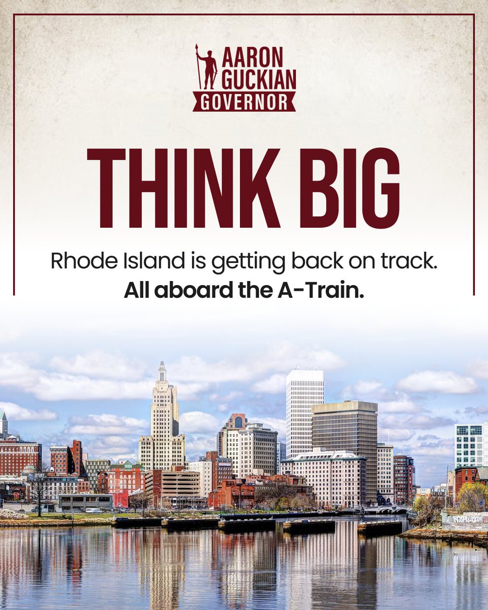 GuckianRI's tweet image. We are moving forward and getting Rhode Island back on the right track. Let’s build a better future together. 🚆

Donate now 👉 aaronforri.com

#backontrack #thinkbig #atrain #rhodeislandfuture #guckianforgovernor