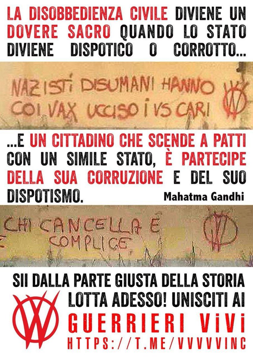 VIENI A PARLARE IN MODO RISERVATO CON UN GUERRIERO #V_V CHE TI SPIEGA PERCHÉ LOTTIAMO

ON LINE OGGI
Lunedì #27aprile

h 15:30 🇫🇷 Français
h 17:00 🇮🇹 Italiano
h 18:00 🇮🇹🇫🇷 Italiano + Français (5pm GMT 🇬🇧 English)
h 20:00 🇮🇹 Italiano 
h 21:00 🇮🇹 Italiano

t.me/+RpSTxOYoq2Q0Z…