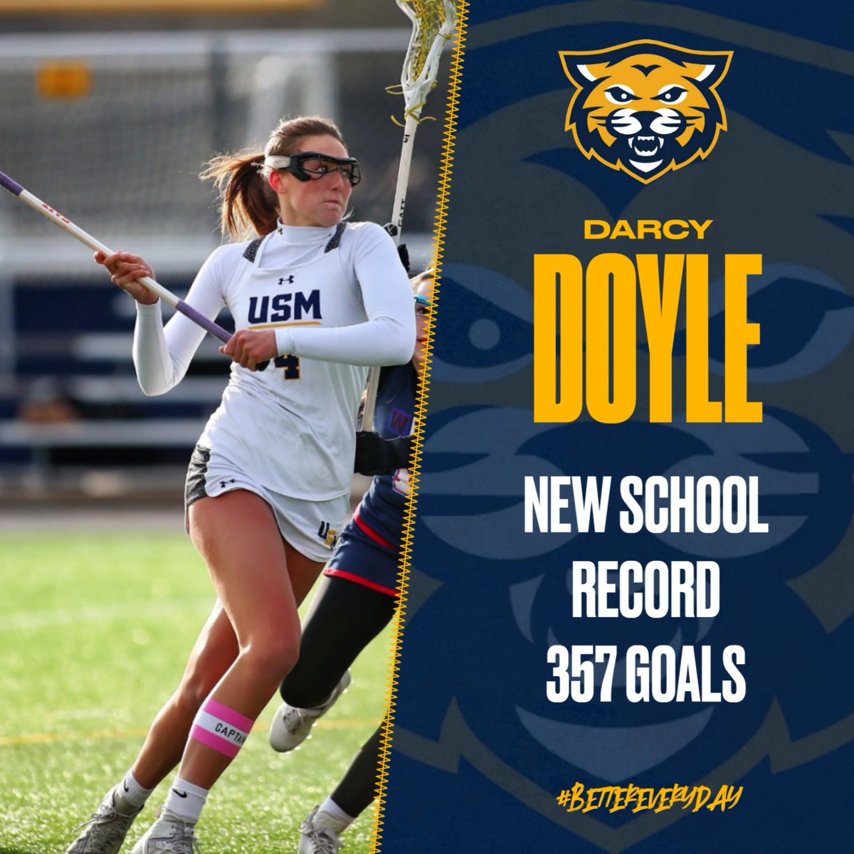 USMAthleticsAD's tweet image. Girls Lacrosse Senior Darcy Doyle set a new goal record last week against WNS! Way to go Darcy we are excited to see how the rest of the season goes! 
@usmsocial @USMAthleticsAD #BetterEveryday