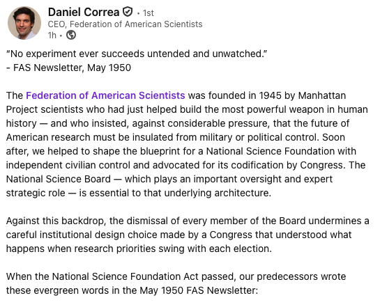 Federation of American Scientists🔬 tweet media