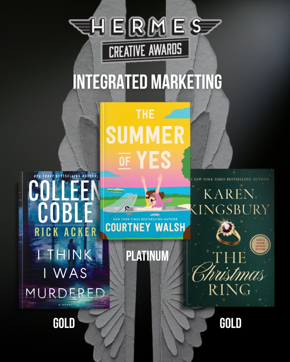 HCChristianPub's tweet image. Big wins for @TNFiction 🎉

3 #HermesCreativeAwards:
The Summer of Yes (@Courtney_Walsh)
The Christmas Ring (@KarenKingsbury)
I Think I Was Murdered (@ColleenCoble  &amp;amp; @AuthorRickAcker)

Congratulations! Read more: bit.ly/4cU84Nl 
–– ––
@Hermes_Awards #ChristianFiction