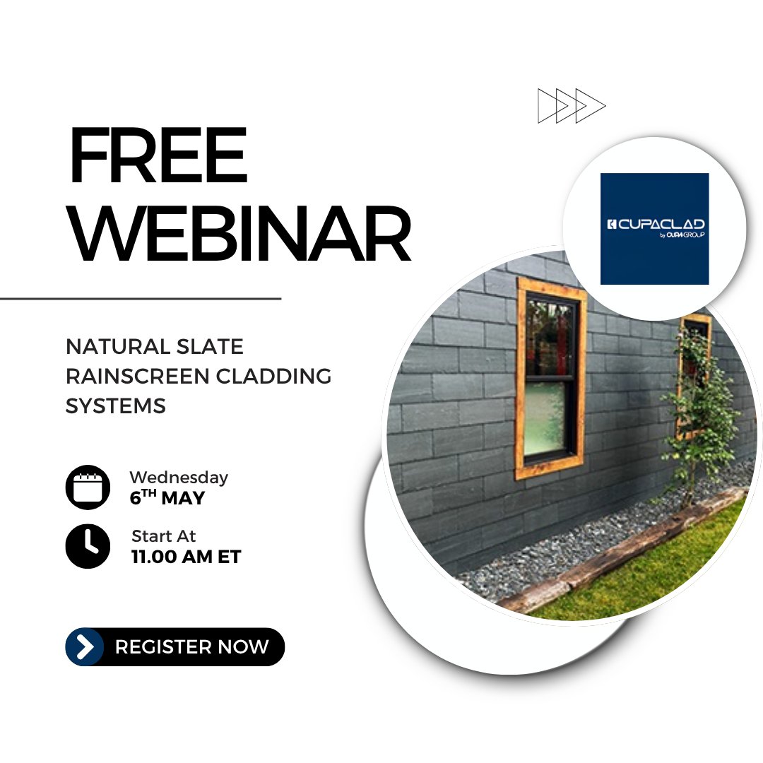 AECdaily's tweet image. Join us for our FREE Live #Webinar on Natural Slate Rainscreen Cladding Systems sponsored by @CUPAPIZARRAS_en on May 6th @ 11 am ET/8 am PT. 

Register Now: signin.aecdaily.com/register/XQS25…

Save Your Spot &amp;amp; Join The Conversation!

#ceu #aia #continuingeducation #onlinelearning