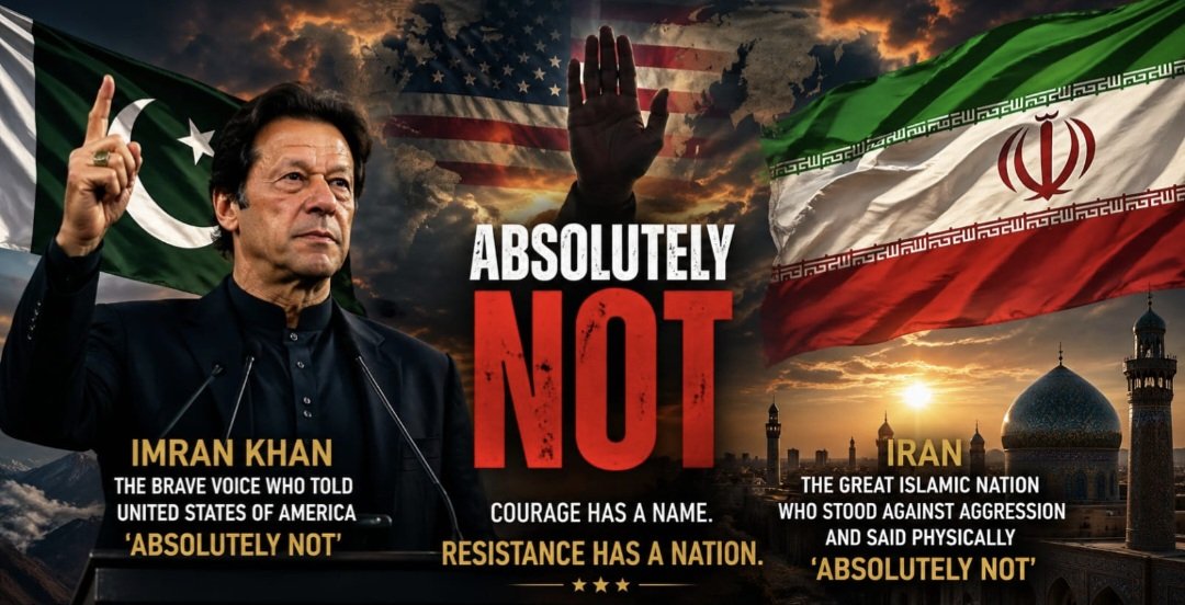 Intl_Mediatior's tweet photo. One fearless leader, Imran Khan, stood tall and told the United States, “Absolutely Not.” One resolute Islamic nation, Iran, turned those words into action, rising against pressure and aggression with its own powerful message: “Absolutely Not.”
#IranWar‌ #ImranKhan #Russia
 #IranWar‌ #putin #iran #araghchi #tehran