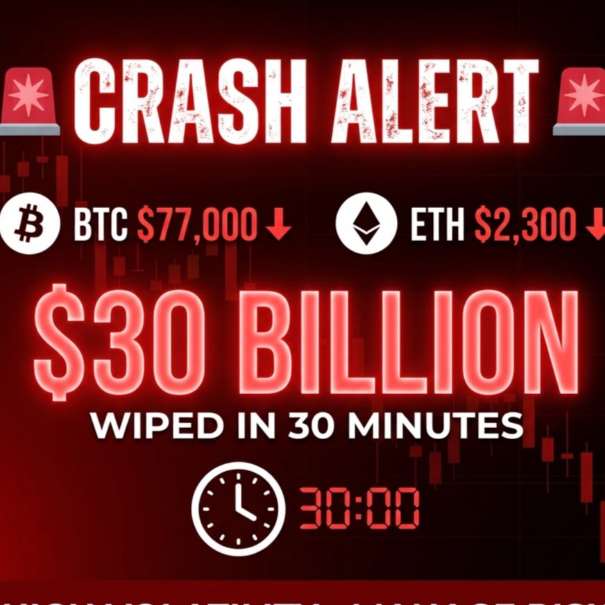 latif66772's tweet image. 🚨 CRASH MODE 🚨

BTC $77K ⬇️
ETH $2.3K ⬇️
$30B gone in 30 min

Red candles everywhere.

What's your move?
#BTC #CryptoCrash