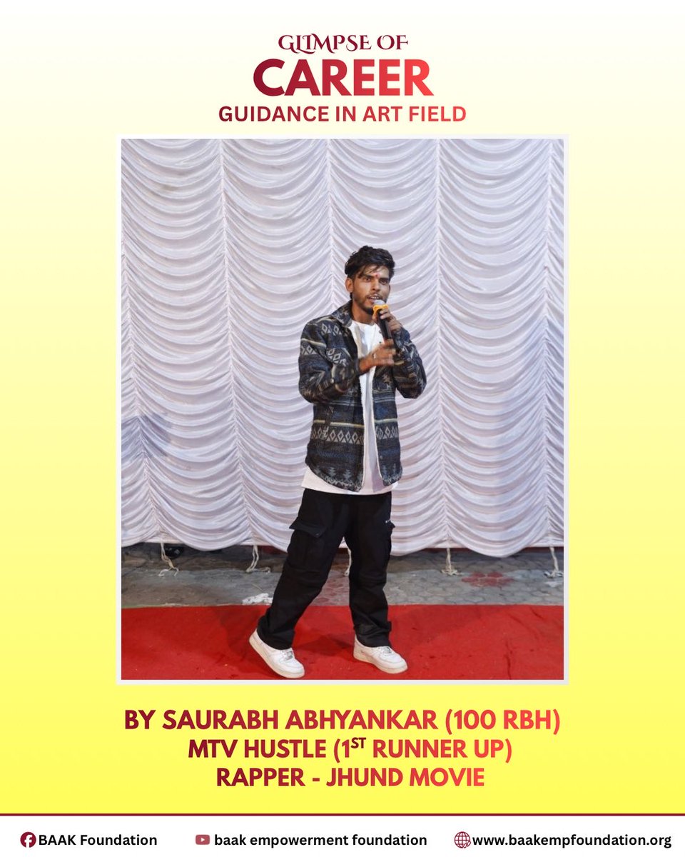 baakfoundation_'s tweet image. 100RBH (सौरभ अभ्यंकर) at BAAK ❤️ 
करिअर आणि कला क्षेत्र याविषयी मार्गदर्शन करतांना💐
.
.
.
.
#motivation #viral #instapost #baak #career