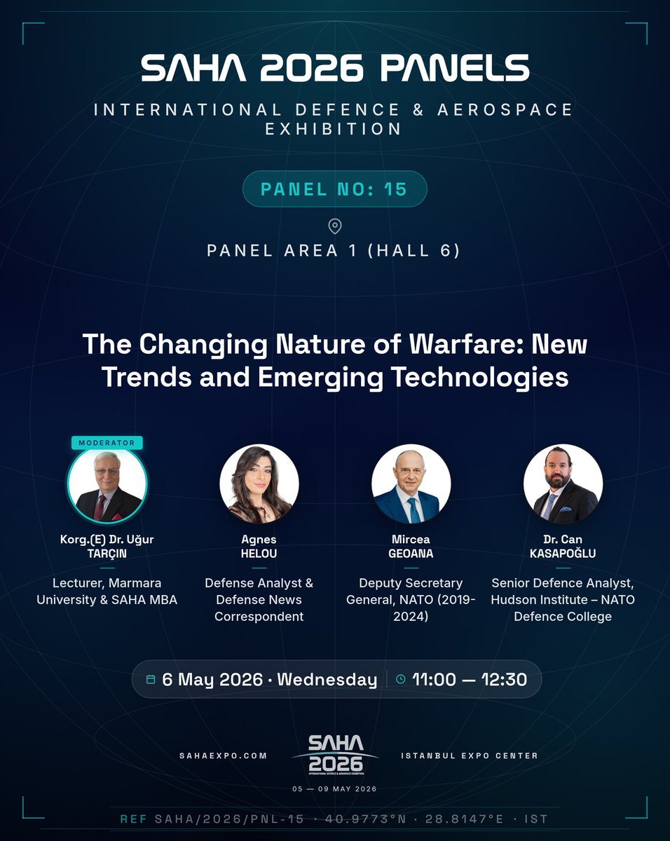 haluk's tweet image. The nature of warfare is changing — and technology is redrawing the frontlines.

At #SAHA2026, Baykar is hosting a premier panel: ""The Changing Nature of Warfare: New Trends and Emerging Technologies.""

From artificial intelligence to autonomous systems, global experts will