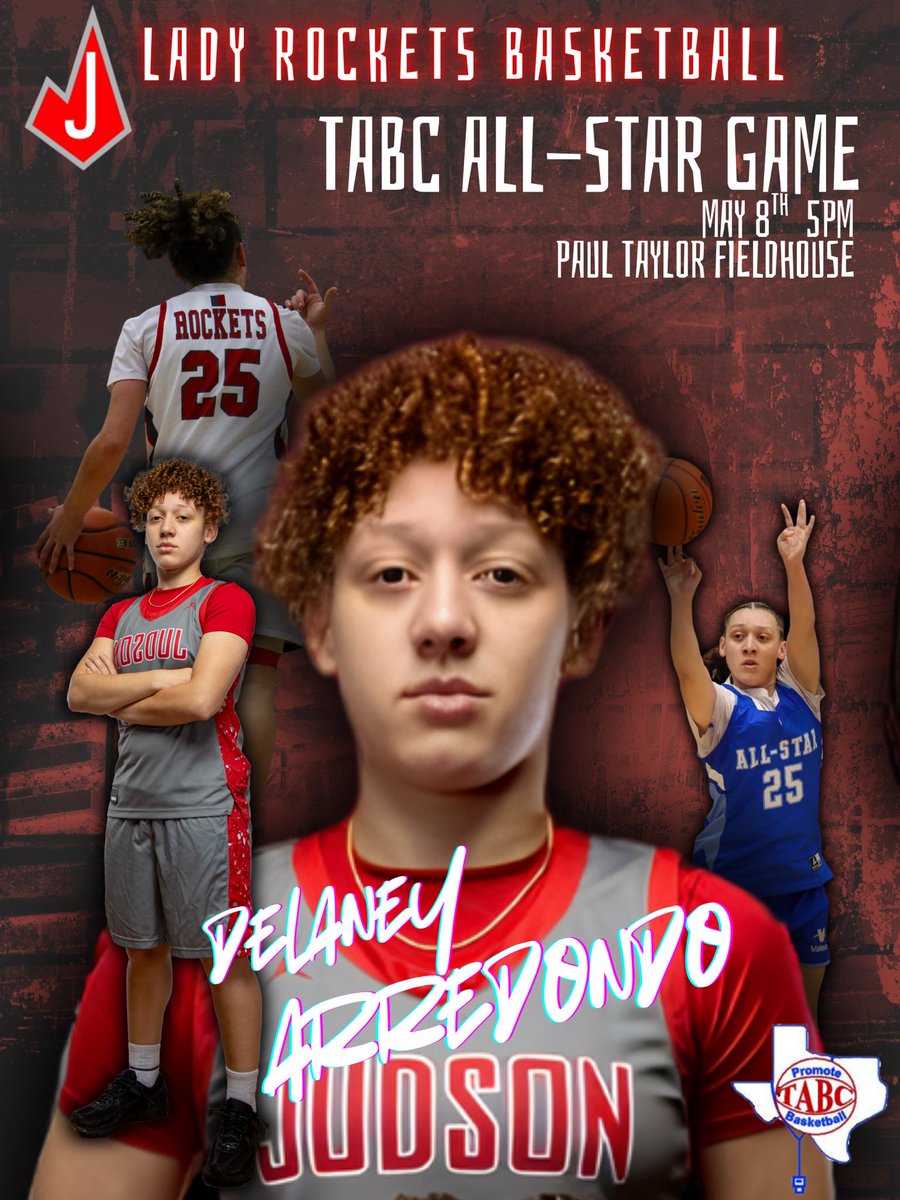 GirlsJudson's tweet photo. Keep it going! Check out @LaneyArredondo in the @Tabchoops ALL-STAR GAME! We are so proud of this huge honor! You’ve definitely earned this opportunity.
#RocketPride https://t.co/bMsOXtWUxs