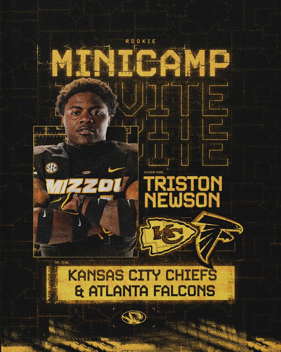 MizzouFootball's tweet image. A couple Mini Camp Invites 

@TollisonConnor ➡️ @49ers 

@Triston500 ➡️ @Chiefs X @AtlantaFalcons 

#TheMizzouWay