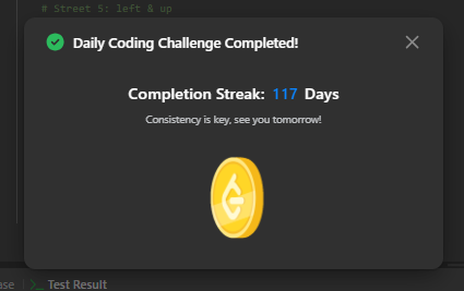 KosarBibi639's tweet image. DAY 117 
Problem: LeetCode 1391 (Medium) Valid path from (0,0) to (m-1,n-1) through connected streets. Streets type 1-6 define allowed directions. BFS with connectivity check between adjacent cells. O(mn).
 #LeetCode  #BFS #Grid #Coding