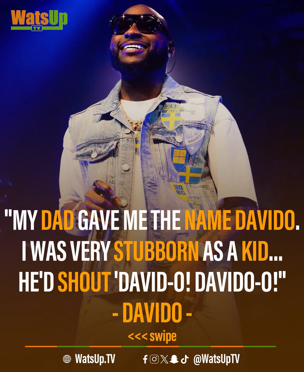 WatsUpTV's tweet image. 🚨 DAVIDO (@davido ) Reveals the Origin of His Stage Name 🔥

Not every stage name is planned… some just stick 😄

📸: davido 

#WatsUpTV #datsWatsUp #Davido