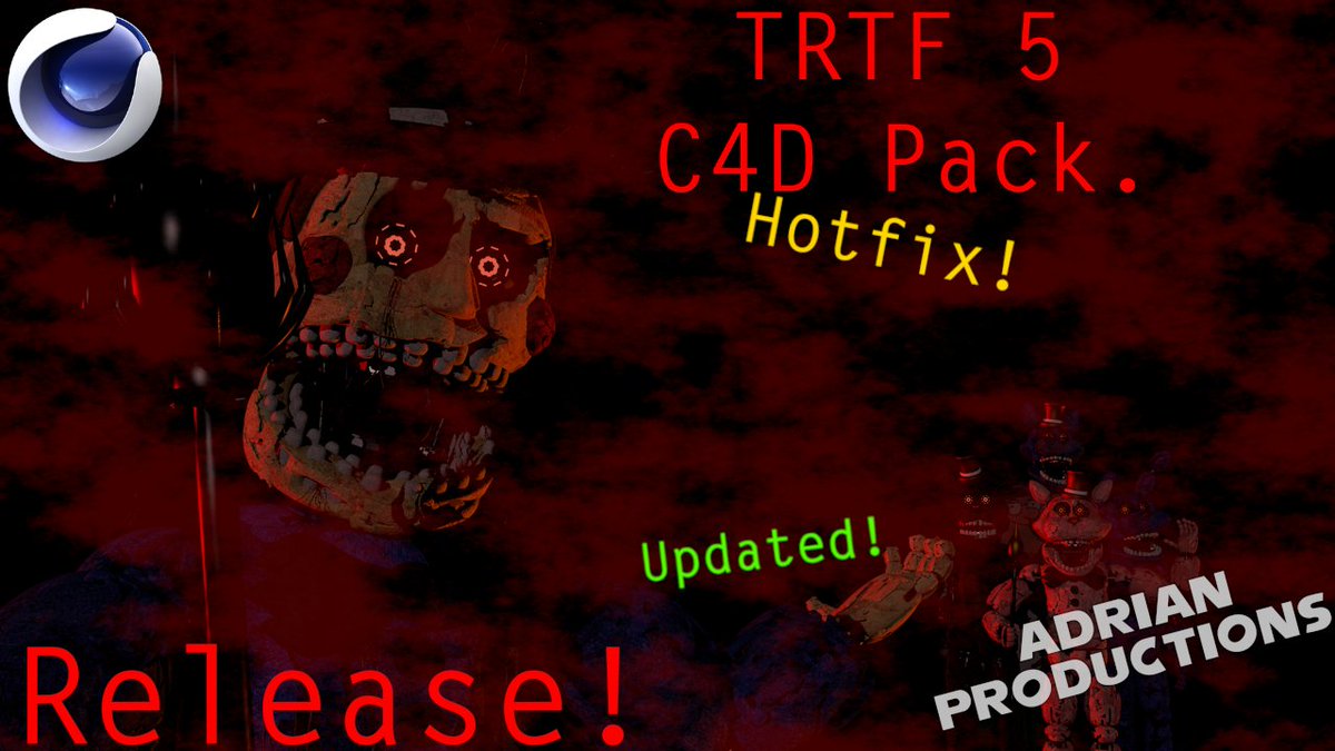 adrianprodreal's tweet image. Hey everyone! I've released a hotfix (and probably the final version) of the TRTF 5 pack.

Ei pessoal! Eu lancei um hotfix (e provavelmente a versão final) do pack de TRTF 5.

deviantart.com/adrianproducti…

#FNAF #C4D #TRTF #fangame #FNAFMovie #FNAF2Movie #cinema4d

(1/2)...