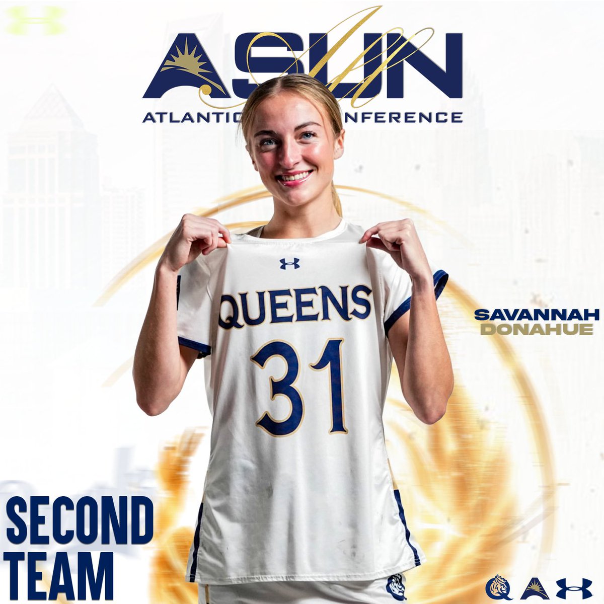 queenswlax's tweet photo. Junior Savannah Donahue has been named to the All-ASUN Second Team for the second straight season.

#RoyalsRise | #QUeenCity | #ALLIn https://t.co/Sx3Y3ZF1dA