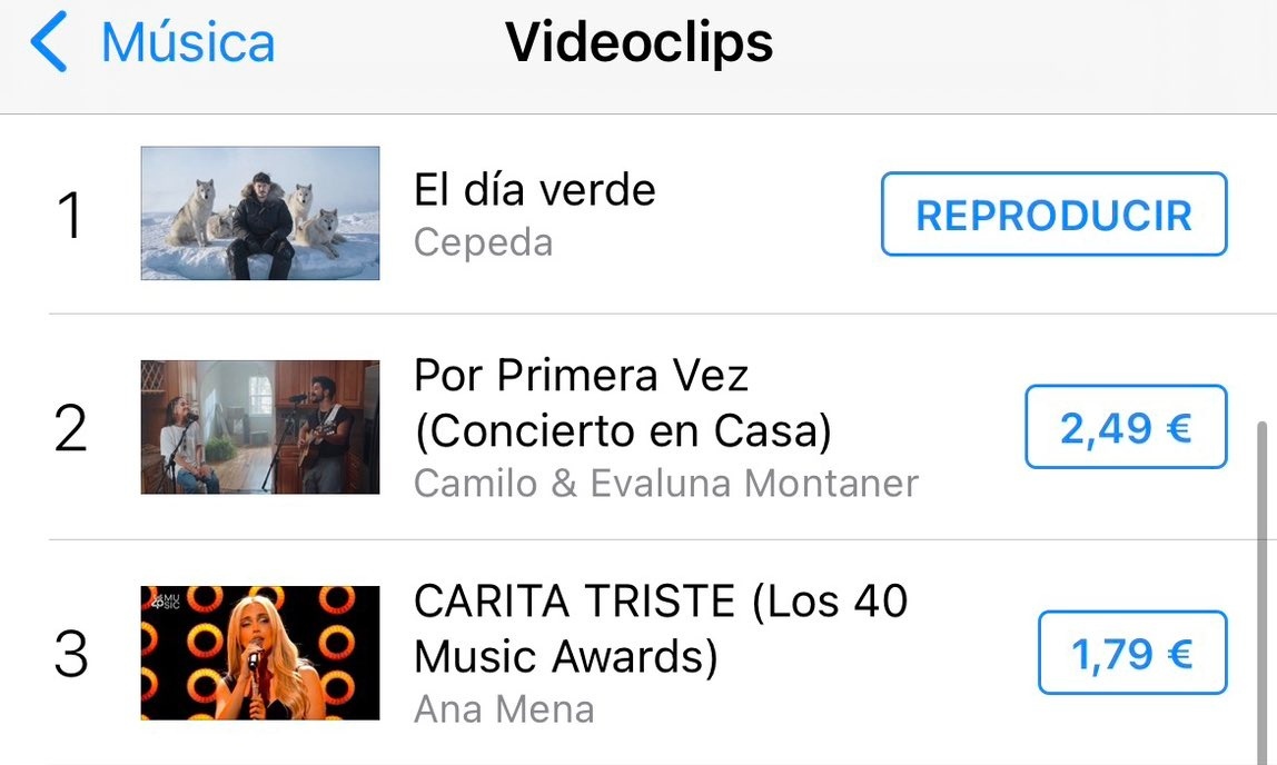 El videoclip es 1 en iTunes 😬
