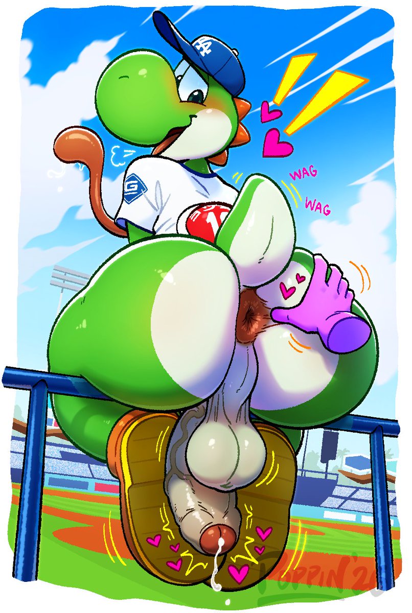Okay, like hear me out - I really really REALLY like fruity baseball Yoshi hehe~ 💚🍑⚾️