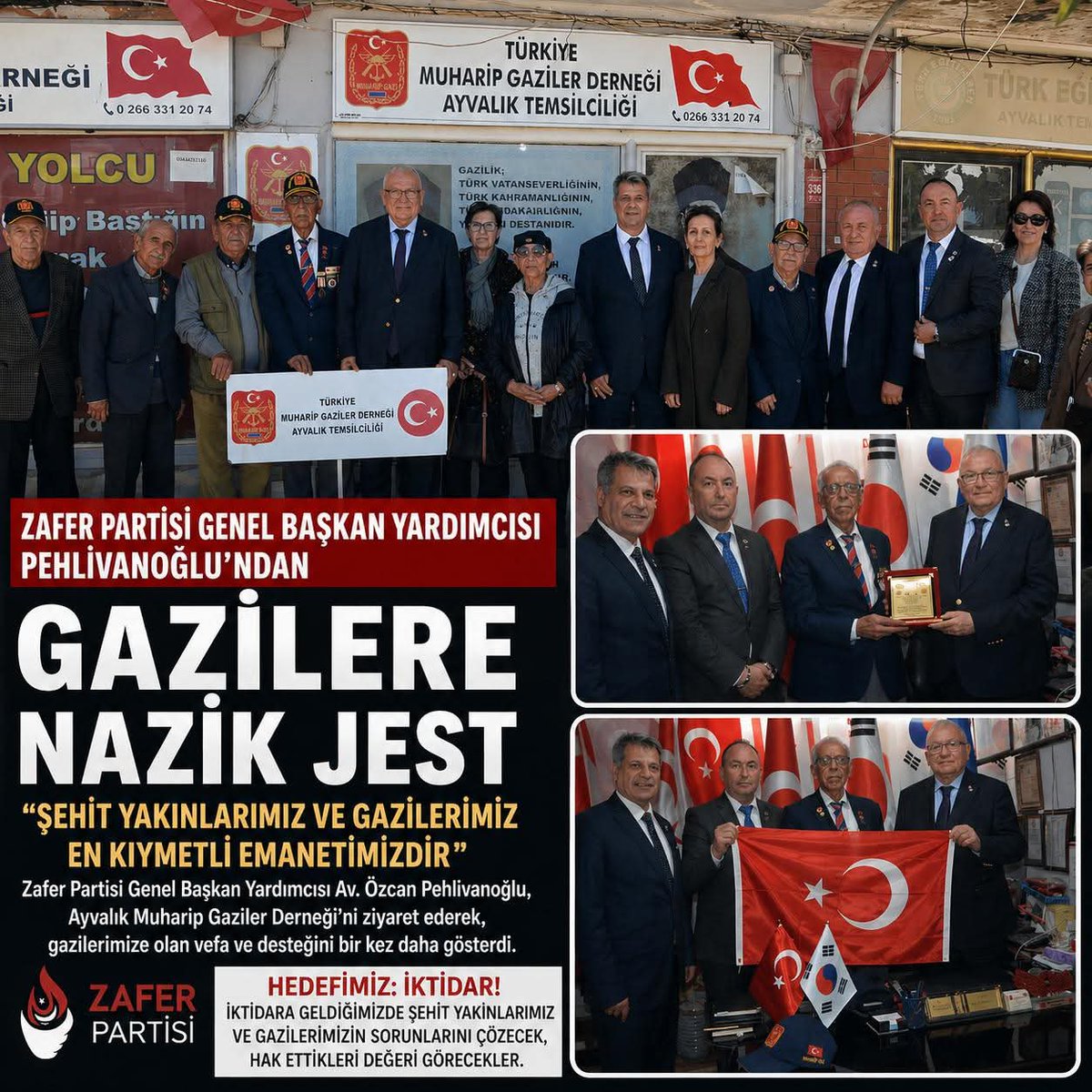O_PEHLIVANOGLU's tweet photo. Zafer Partisi olarak şehit ailelerimizin ve gazilerimizin yanındayız...
Onların istek ve talepleri her zaman için bize emirdir!
Çünkü verdikleri can ve döktükleri kan ile vatan dediğimiz toprak üzerinde yaşıyoruz.
@umitozdag
@zaferpartisi
@AliSehirlioglu
https://t.co/jFatKoWacs https://t.co/diNcFd9Afe