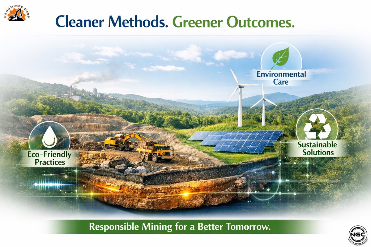 Nanolitegroup's tweet image. Responsible mining for a sustainable tomorrow — Nanomines leads the green revolution underground.
#Nanomines #SustainableMining #EcoInnovation #GreenIndustry #ResponsibleMining