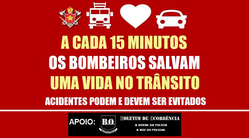 BoletimPolicial's tweet image. #Boletim de #Ocorrência: A cada 15 minutos os #BOMBEIROS salvam uma vida no trânsito. Acidentes podem e devem ser evitados.
