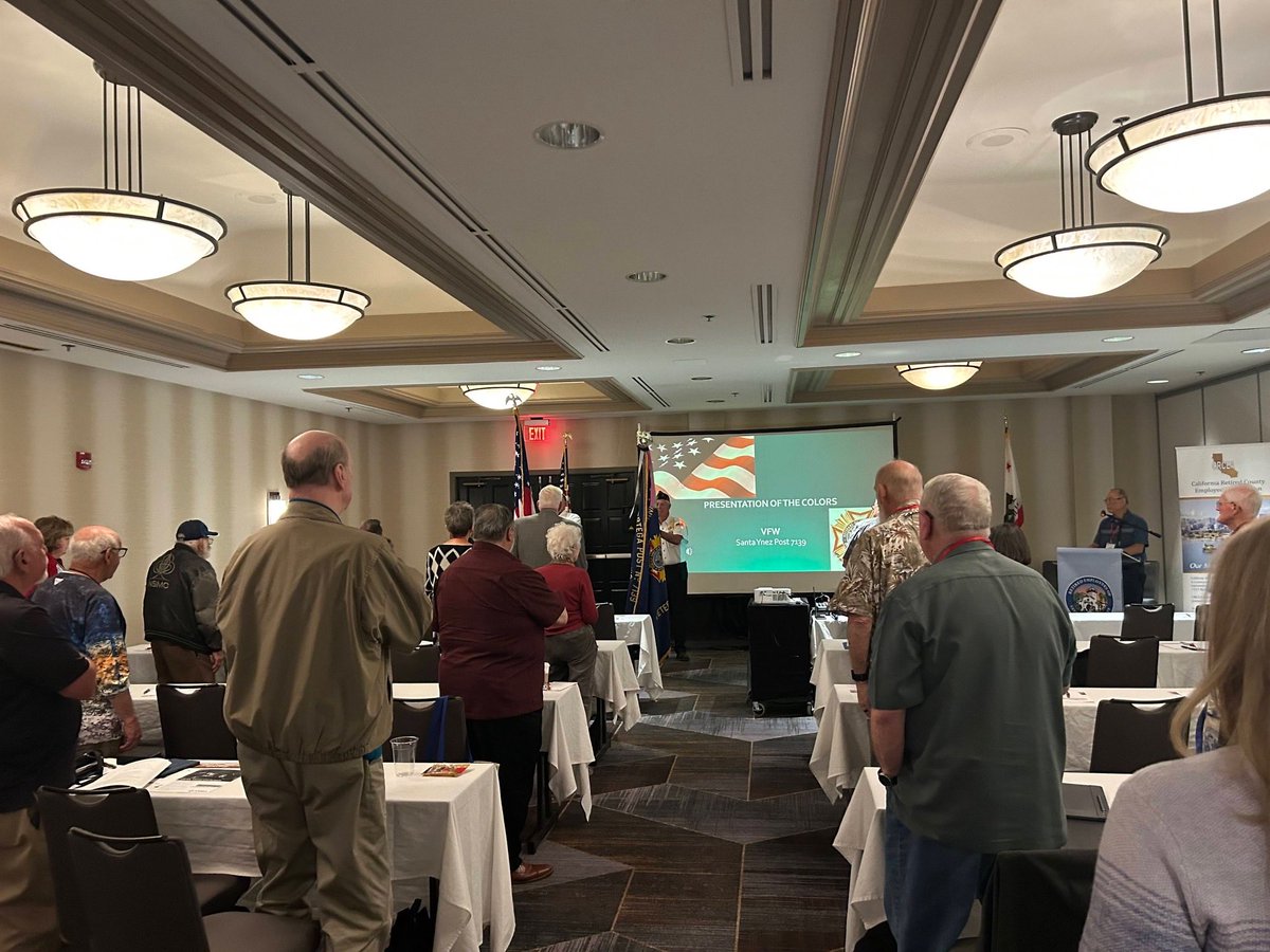 VFWCalifornia's tweet image. Motivation Monday🇺🇸

VFW Post 7139 (Solvang) proudly provided the Color Guard for the California Retired County Employees Association Conference, continuing the legacy of honor, respect, and community commitment.

#VFWCA #VFW #MotivationMonday #StillServing #ColorGuard #Veterans