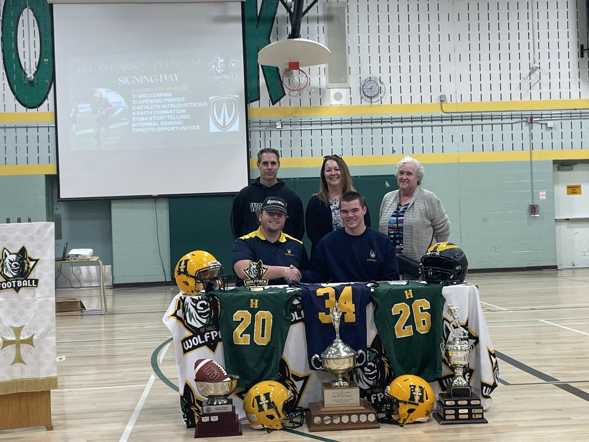 RFHallwolfpack's tweet photo. Proud to welcome @UWindsor for the signing of The Bus Lucas Carson-Pedro.   Good luck to CP34 as he becomes a Lancer! https://t.co/BNaAJBmW5I