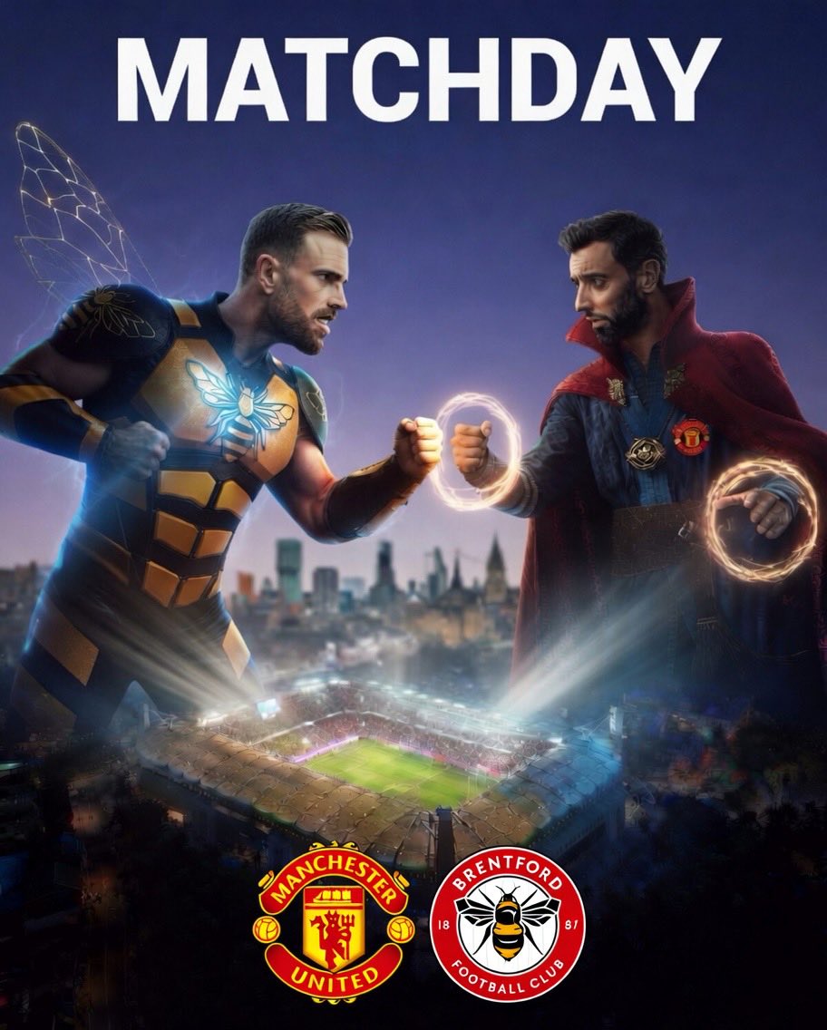 linkdemiastudio's tweet photo. Heroes collide under the lights. ⚡️

A battle of grit, magic, and matchday drama awaits as Manchester United take on Brentford. Who claims the spotlight tonight?
#MUFC #ManchesterUnited #BREMUN #PremierLeague #Matchday #Football #Soccer #FootballFans #EPL #UnitedVsBrentford https://t.co/e278jW2cAA