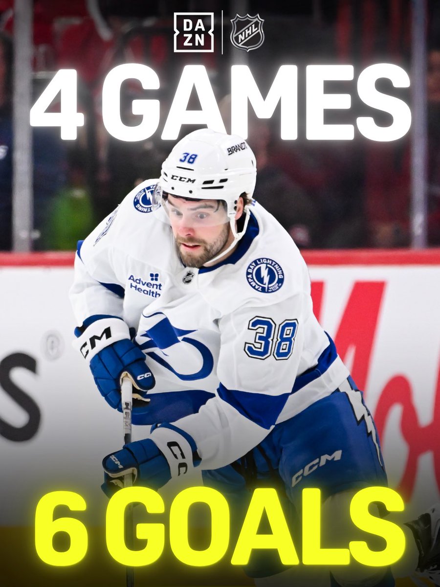 DAZN's tweet image. Brandon Hagel has been absolutely DOMINATING the Canadiens 🔥

#NHLonDAZN | #Lightning | #Hagel | #NHL