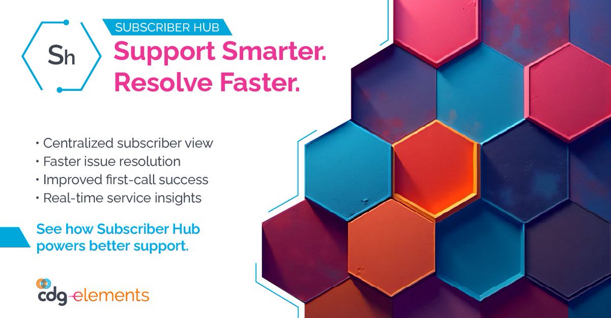 cdgsolutions's tweet photo. Give your support team the tools to solve issues faster.

CDG’s Subscriber Hub gives agents a clear view to monitor, troubleshoot, and support broadband services in real time.

Improve response times. Resolve issues quicker. Keep subscribers connected.

 https://t.co/eGkktlFJ6e https://t.co/GBBDJVnUca
