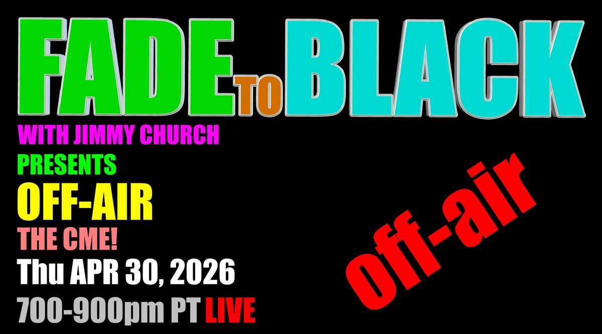 JChurchRadio's tweet photo. This Week on FADE to BLACK:

Mon: Chris Ramsay
 Area 52 on F2B!
Tue: Paul Hynek
 The DMT Hyperspace
Wed: Ron James
 DC and Disclosure
Thu: Off-Air
 The CME!

#f2b #media #ufo #breakingufo
#disclosure #conspiracy #radio https://t.co/Zurbp2cYWh