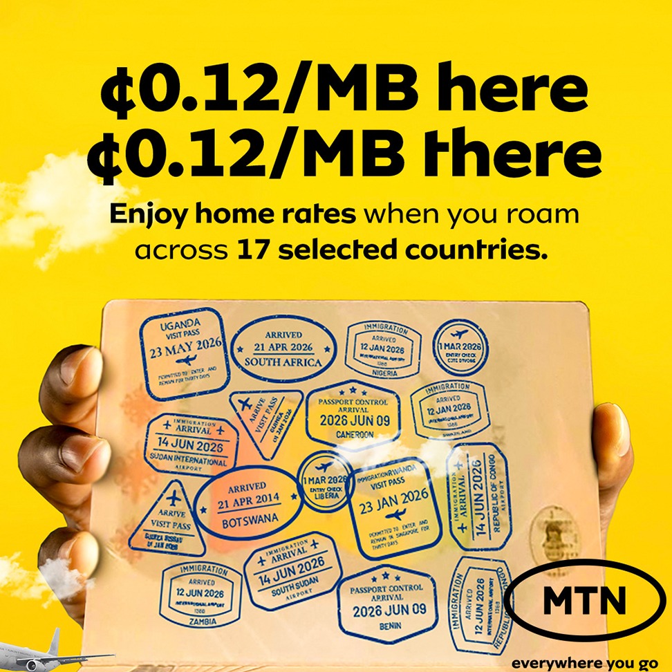 MTNGhana's tweet photo. Roam 17 countries at Home Rate. 

No Surprises, No Stress, Just Seamless Browsing At $0.12/MB Wherever You Go.