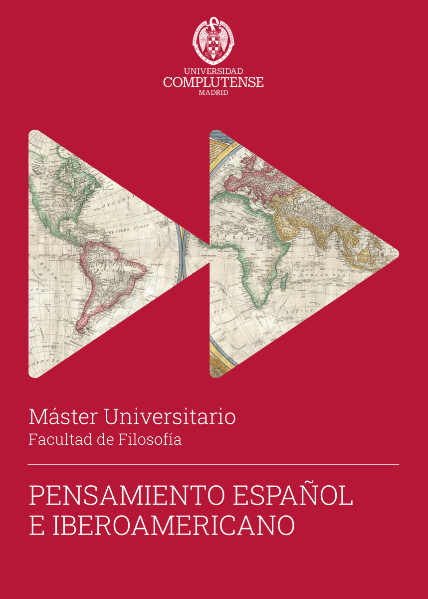 FiloSociedadUCM's tweet photo. 1/4: MÁSTER UNIVERSITARIO EN PENSAMIENTO ESPAÑOL E IBEROAMERICANO 

Coord.: R. Gutiérrez Simón

Web: https://t.co/3eKYyYJCpj 

Para acceder directamente a la plataforma de preinscripción puedes hacer click aquí: https://t.co/X6UvITf4My

¡NO TE QUEDES SIN TU PLAZA! https://t.co/nK5MTG2nTr