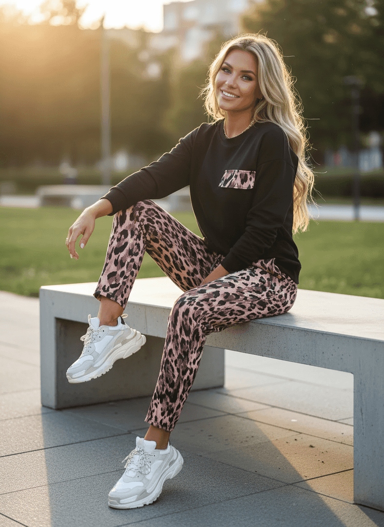 FashionsEnvy1's tweet image. Who says cozy can't be chic? 🛋️ This leopard print lounge set is your excuse to stay in and look fab. Slightly oversized, ultra-soft. Lazy Sundays upgraded. ✨ Shop Now ⬇️ #leopardprint #loungewear #cozyvibes #sundayfunday #loungeset