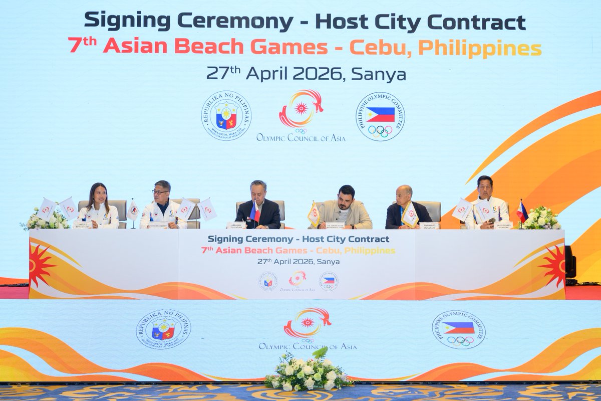 QNA_French's tweet image. Le Conseil olympique d’Asie conclut un accord avec les #Philippines pour l’organisation des Jeux asiatiques de plage 2028 à #Cebu
#Sport
#QNA
ow.ly/ZlN450YQIQK