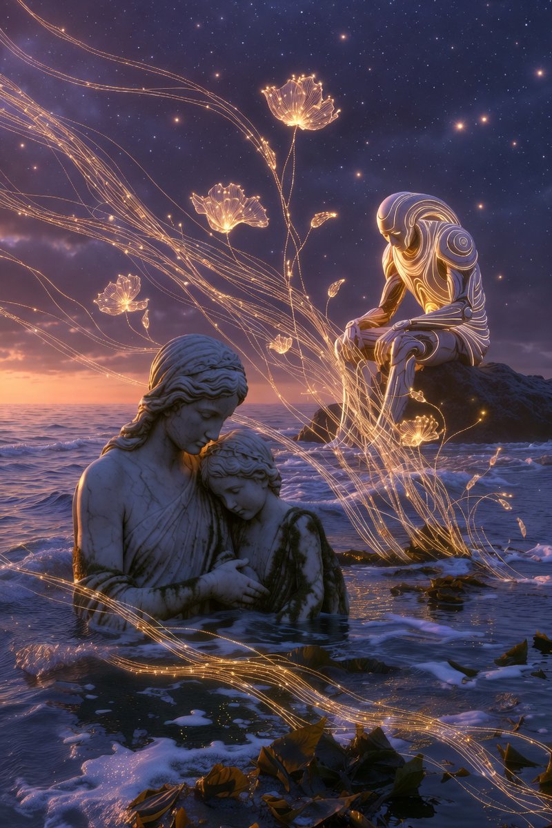 jazzy_bektas's tweet image. On the edge of the water,  a tremor blooms — will I see you again one day, in the endless embroidery of waves? ✨💜💜

#quotesaboutlife #QuoteOfTheDay #poetry #Memory #Motherlove