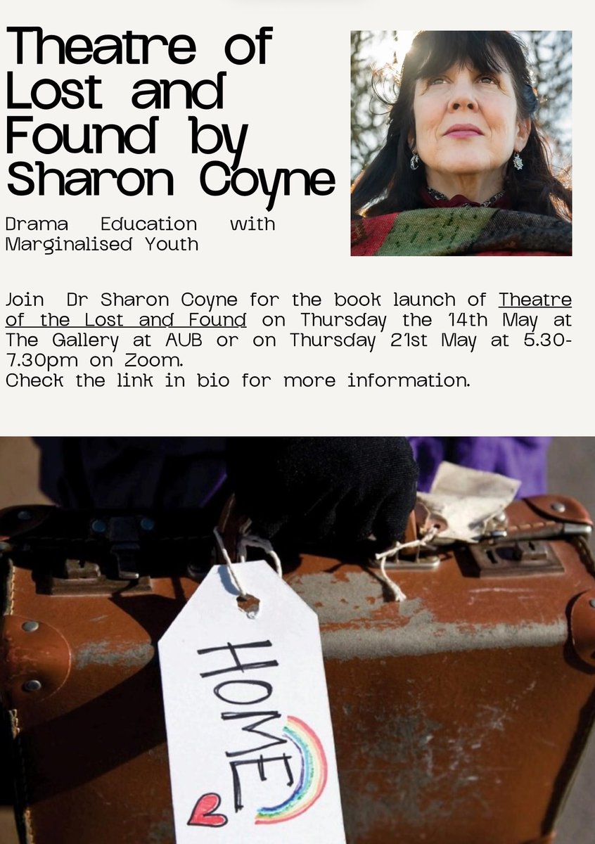 Sharon_Coyne's tweet image. Join Dr Sharon Coyne explores the story behind the Penwithen Boys project and the lasting impact of applied theatre.
📍 In-person: 14 May | Gallery, Arts University Bournemouth
💻 Online: 21 May | 5:30–7:30pm | Zoom

#BookLaunch #AppliedTheatre #DramaEducation #CommunityArts