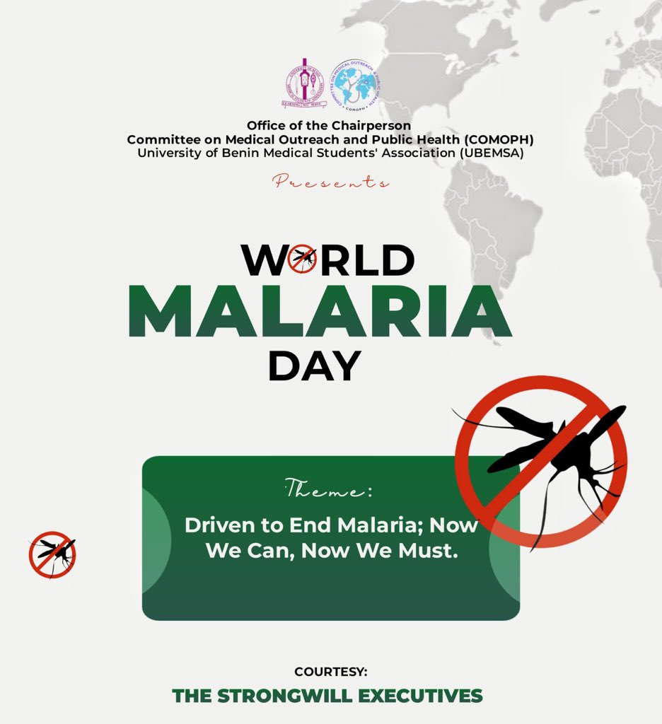 Official_UBEMSA's tweet photo. On the 25th of April, on World Malaria Day, we are reminded that malaria is not just a disease, it is a daily reality for millions, especially in communities like ours. https://t.co/XfwrUWPJyx
