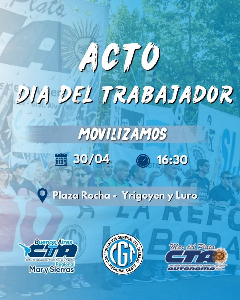 CTAmdq's tweet photo. #diadeltrabajador #diadelatrabajadora https://t.co/sph7PmvRmC