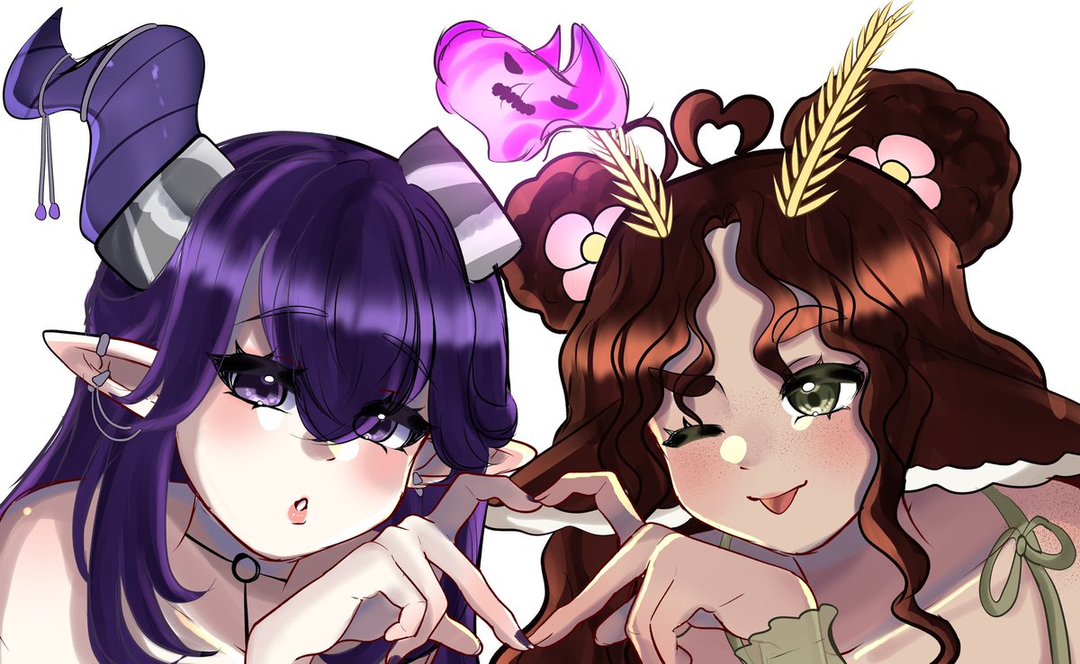 neon_fae's tweet photo. I got new bestie art!!!! Matching Pfps done by the amazing @Gogopawra !!! 
AHHHHHHH look at how cute she made us!!
Bestie @grimoirevt https://t.co/TP2bxdX8ZH